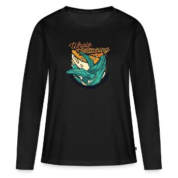 Whale Watching ist immer ein Durchbruchs-Whale - Frauen Premium Bio Langarmshirt - Schwarz - Vorne - Julia (174cm)