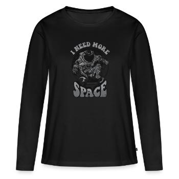 J’ai besoin de plus de Space Cosmonaut Spaceship Taikonaut - T-shirt manches longues Premium bio Femme - noir - Devant - Julia (174cm)