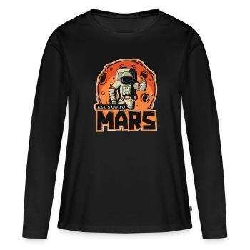 Allons sur Mars Taikonaut Cosmonaut Spaceship - T-shirt manches longues Premium bio Femme - noir - Devant - Julia (174cm)