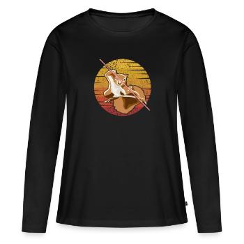Écureuil renard Écureuil Écureuil Écureuil Écureuil - T-shirt manches longues Premium bio Femme - noir - Devant - Julia (174cm)