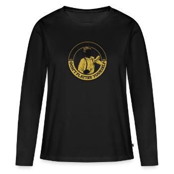 I Get Paid To Smile Don't Flatter Yourself - Frauen Premium Bio Langarmshirt - Schwarz - Vorne - Julia (174cm)