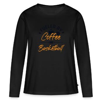 Alimenté par le café et le basket-ball Basketteur - T-shirt manches longues Premium bio Femme - noir - Devant - Julia (174cm)