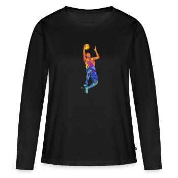basket-ball basketteur basketteur basketteur - T-shirt manches longues Premium bio Femme - noir - Devant - Julia (174cm)