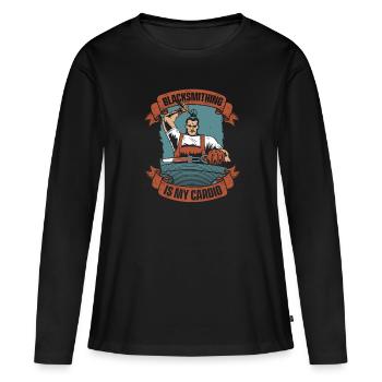 La forge est mon Cardio Smith - T-shirt manches longues Premium bio Femme - noir - Devant - Julia (174cm)