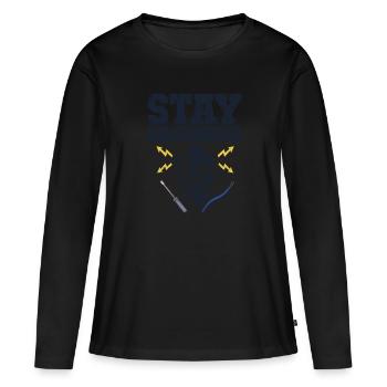 Stay Grounded Elektrotechniker Elektroniker - Frauen Premium Bio Langarmshirt - Schwarz - Vorne - Julia (174cm)