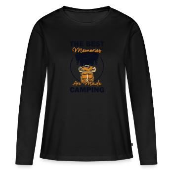 Best Memories are made Camping Campingplatz - Frauen Premium Bio Langarmshirt - Schwarz - Vorne - Julia (174cm)