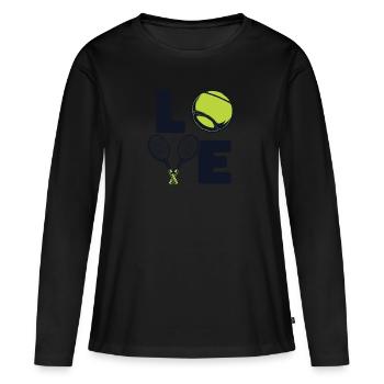 Love Tennis Coach Tennis Player Tennis Racket - Women's Premium Organic Long Sleeve Shirt - black - Front - Julia (174cm)