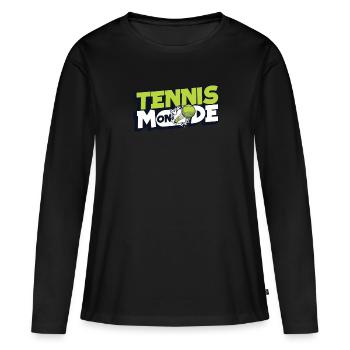 Tennis Mode On Tennis Coach Tennis Player Tennis - Women's Premium Organic Long Sleeve Shirt - black - Front - Julia (174cm)