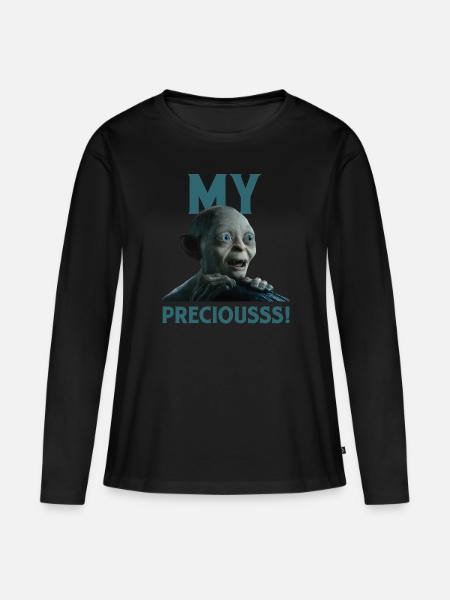 Hobbiten Funny Gollum design Min kjære - Premium økologisk langærmet T-shirt til kvinder - sort