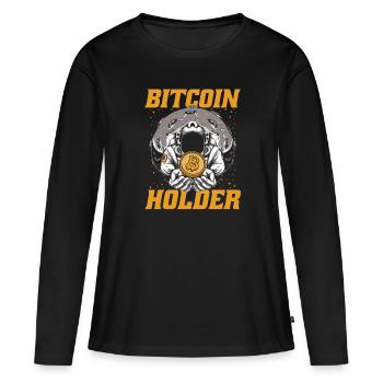 Bitcoin Holder Blockchain Crypto Cryptocurrency - Women's Premium Organic Long Sleeve Shirt - black - Front - Julia (174cm)
