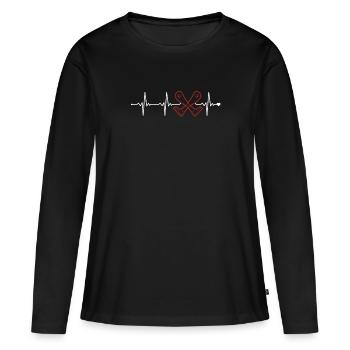 Prothèse de jambe Heartbeat Jambes artificielles Jambe de l’utilisateur - T-shirt manches longues Premium bio Femme - noir - Devant - Julia (174cm)