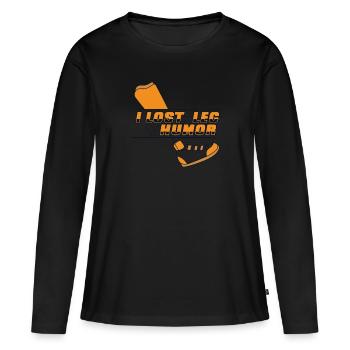 J’ai perdu ma jambe, pas mon humour, des jambes artificielles, une jambe d’utilisateur - T-shirt manches longues Premium bio Femme - noir - Devant - Julia (174cm)