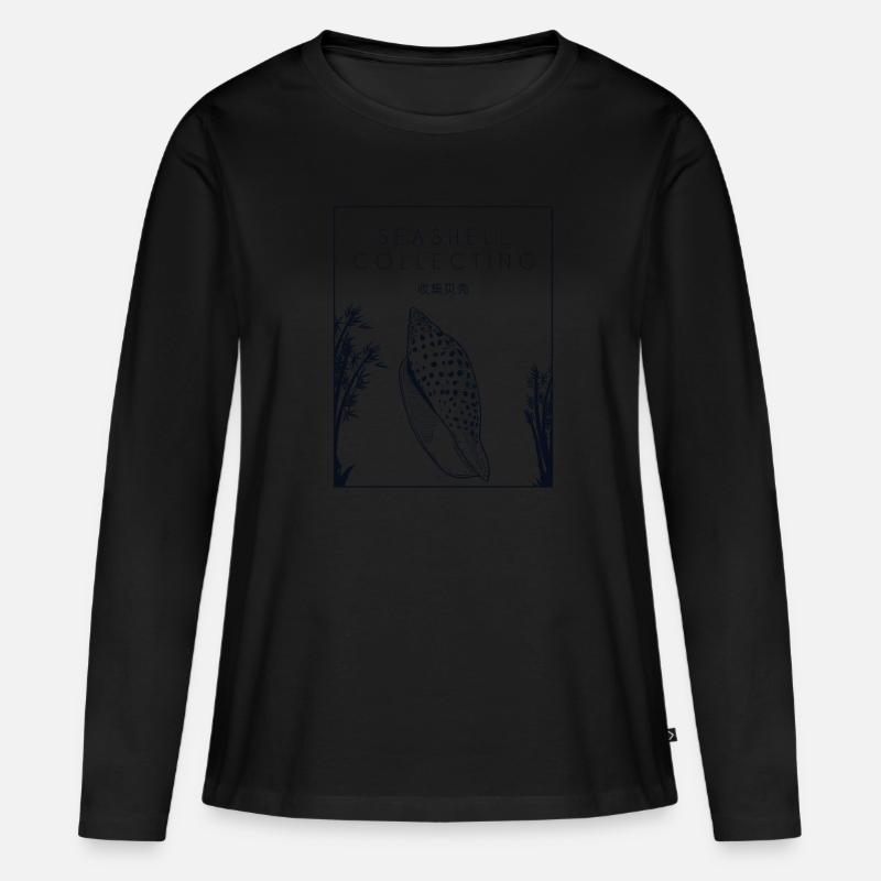 Seashell Collecting Chinese Hanzi Shell Seashell - Women's Premium Organic Long Sleeve Shirt - black