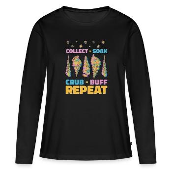 Récupérez Tremper Crub Repeat Bivalvia Coquillage - T-shirt manches longues Premium bio Femme - noir - Devant - Julia (174cm)