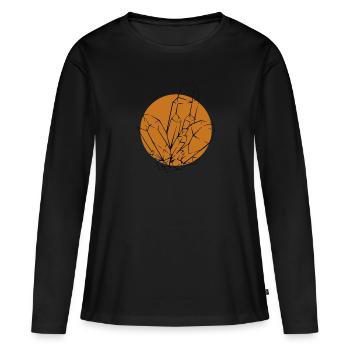 Lineart Géologue Stone Collector Minéral - T-shirt manches longues Premium bio Femme - noir - Devant - Julia (174cm)