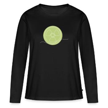 Lineart Energy Uranium Nuclear Power Plant - Women's Premium Organic Long Sleeve Shirt - black - Front - Julia (174cm)