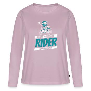 Ich jage keine Jungs hinterher, ich überhole sie beim Supermoto-Rennen - Frauen Premium Bio Langarmshirt - Altrosa - Vorne - Julia (174cm)