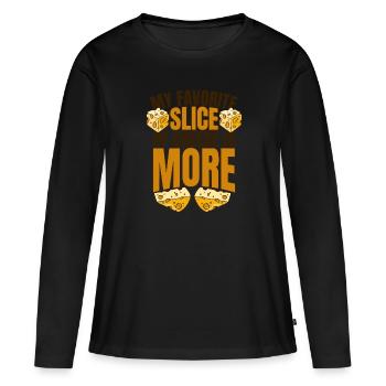 Meine Lieblingskäsescheibe ist eher Maker Queso - Frauen Premium Bio Langarmshirt - Schwarz - Vorne - Julia (174cm)