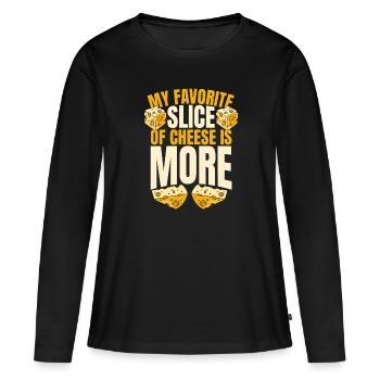 Meine Lieblingskäsescheibe ist eher Maker Queso - Frauen Premium Bio Langarmshirt - Schwarz - Vorne - Julia (174cm)