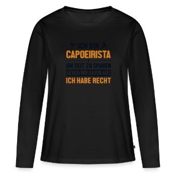 Capoeirista hat immer Recht Ginga Capoeirista - Frauen Premium Bio Langarmshirt - Schwarz - Vorne - Julia (174cm)
