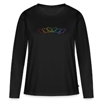 Beaver LGBT Rainbow Castor Canadensis North - Women's Premium Organic Long Sleeve Shirt - black - Front - Julia (174cm)