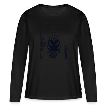 Beaver Chinese Hanzi Eurasian Castor Canadensis - Women's Premium Organic Long Sleeve Shirt - black - Front - Julia (174cm)
