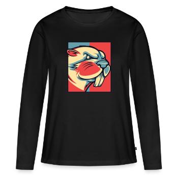 Beaver Portrait Castor Canadensis North American - Women's Premium Organic Long Sleeve Shirt - black - Front - Julia (174cm)
