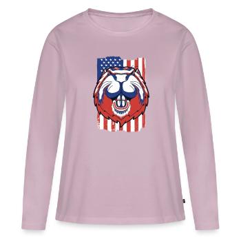 Beaver American Flag Eurasian Castor Canadensis - Women's Premium Organic Long Sleeve Shirt - dusky pink - Front - Julia (174cm)