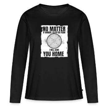 Ich schicke dir Home Game Prisonball Teamplayer - Frauen Premium Bio Langarmshirt - Schwarz - Vorne - Julia (174cm)