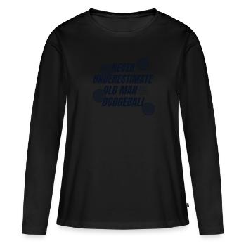 Ne sous-estimez jamais un vieil homme qui joue en équipe - T-shirt manches longues Premium bio Femme - noir - Devant - Julia (174cm)
