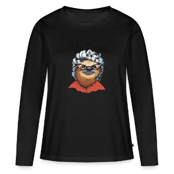 Bonjour Darling Folivora Pilosa à gorge brune - T-shirt manches longues Premium bio Femme - noir - Devant - Julia (174cm)
