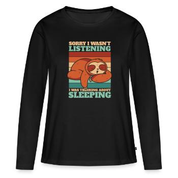 Je pensais à dormir Pilosa Folivora Lover - T-shirt manches longues Premium bio Femme - noir - Devant - Julia (174cm)
