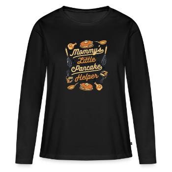 Mommy's Little Pancake Helper Recipes Flapjack - Women's Premium Organic Long Sleeve Shirt - black - Front - Julia (174cm)