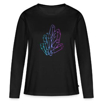 Géologue Rockhounding Stone Collector Mineral - T-shirt manches longues Premium bio Femme - noir - Devant - Julia (174cm)