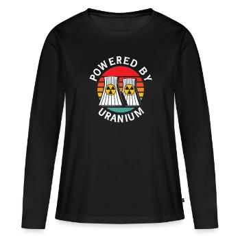 Propulsé par l’uranium Uranium Énergie Ingénieur nucléaire - T-shirt manches longues Premium bio Femme - noir - Devant - Julia (174cm)