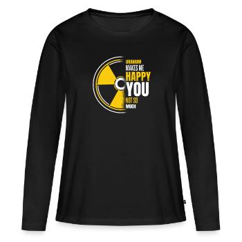 L’uranium me rend heureux Uranium Énergie Nucléaire - T-shirt manches longues Premium bio Femme - noir - Devant - Julia (174cm)