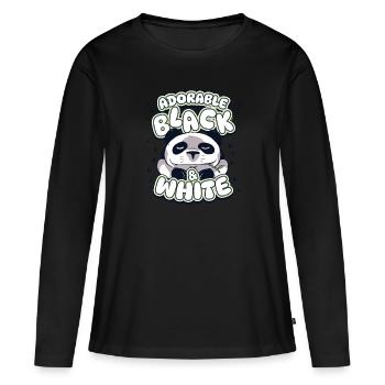 Adorable Black And White Panda Bear Friend Lover - Women's Premium Organic Long Sleeve Shirt - black - Front - Julia (174cm)