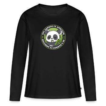 99% Bamboo 1% Ambition Panda Bear Friend Lover - Women's Premium Organic Long Sleeve Shirt - black - Front - Julia (174cm)