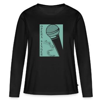 Chanteur d’opéra Chanteur d’opéra Chanteur ténor - T-shirt manches longues Premium bio Femme - noir - Devant - Julia (174cm)