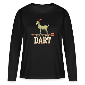 Fléchettes Bock auf Dart Geschenk Spruch für Dartspiele - T-shirt manches longues Premium bio Femme - noir - Devant - Julia (174cm)