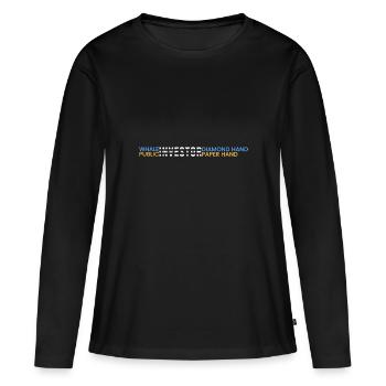 Whale Investors = Diamant - T-shirt manches longues Premium bio Femme - noir - Devant - Julia (174cm)