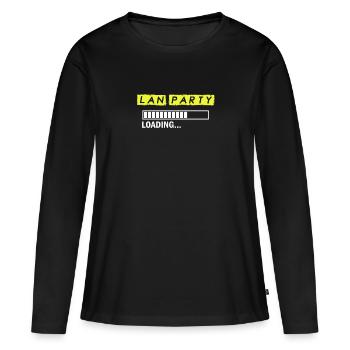 Lustiges LAN Party Shirt & Geschenk - Frauen Premium Bio Langarmshirt - Schwarz - Vorne - Julia (174cm)