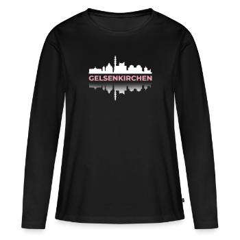 Gelsenkirchen Großstadt NRW Deutsche Städte Reise - Frauen Premium Bio Langarmshirt - Schwarz - Vorne - Julia (174cm)