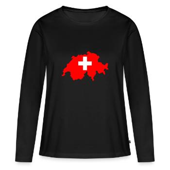 Suisse - Suisse - T-shirt manches longues Premium bio Femme - noir - Devant - Julia (174cm)