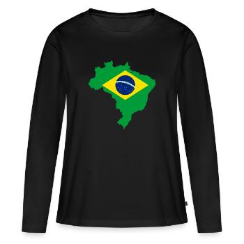 Brésil - Brésil - Brésil - T-shirt manches longues Premium bio Femme - noir - Devant - Julia (174cm)