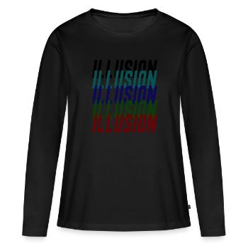 Illusion Optical illusion perception gift - Women's Premium Organic Long Sleeve Shirt - black - Front - Julia (174cm)