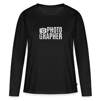 Fotograf - Frauen Premium Bio Langarmshirt - Schwarz - Vorne - Julia (174cm)