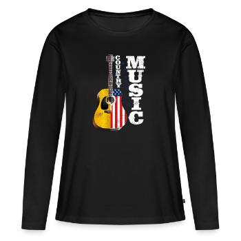 Métropole Banjo Musique country Rock Musique - T-shirt manches longues Premium bio Femme - noir - Devant - Julia (174cm)