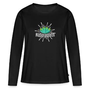 Naturopathy & Naturopath Gift Idea - Women's Premium Organic Long Sleeve Shirt - black - Front - Julia (174cm)