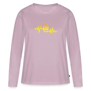 Social media - Maglia a maniche lunghe ecologica premium da donna - rosa antico - Fronte - Julia (174cm)